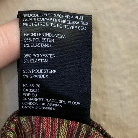 Silence + Noise Stretchy Pencil Black Ribbed Waist Multi Print Mini Skirt. XS - Picture 5 of 5